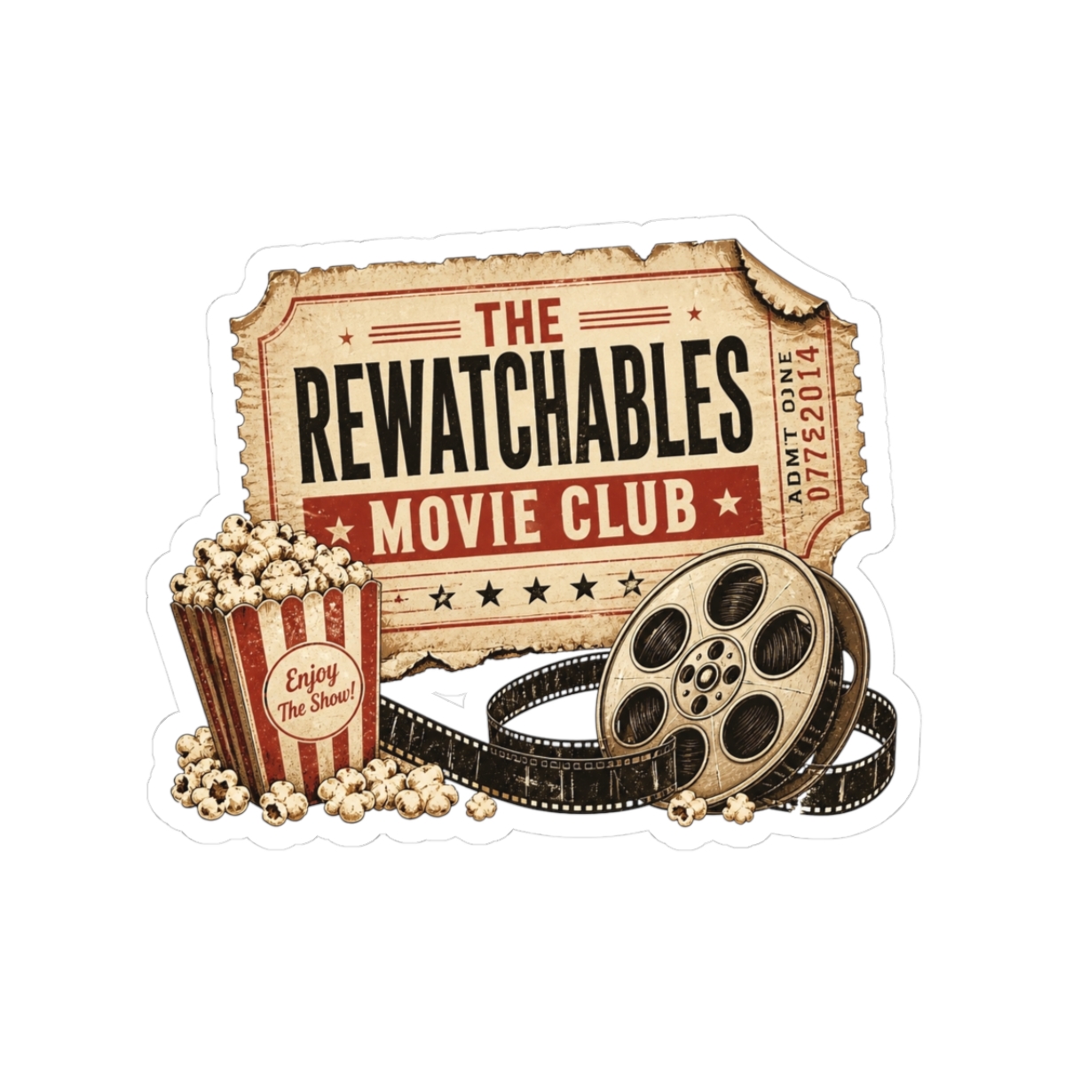 The Rewatchables "The Rewatchables Movie Club" Sticker - alternate angle 1, merchandise